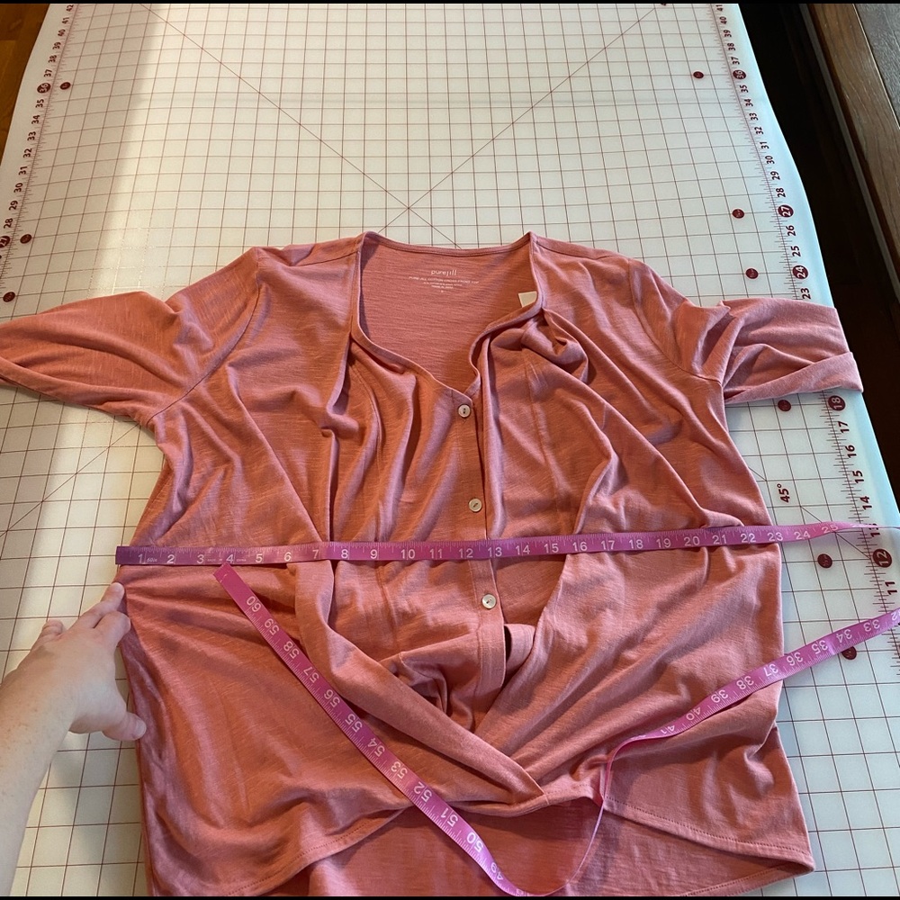 J. Jill Dusty Rose Button-Front Draped Blouse - Picture 13 of 16